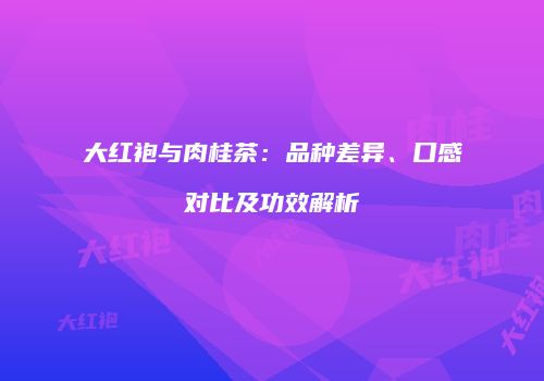 大红袍与肉桂茶：品种差异、口感对比及功效解析