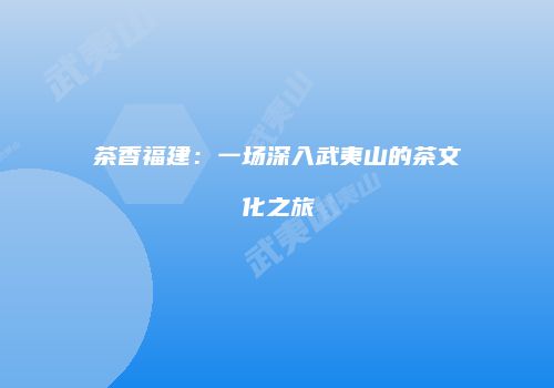 茶香福建：一场深入武夷山的茶文化之旅