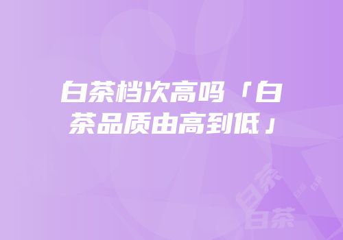 白茶档次高吗「白茶品质由高到低」
