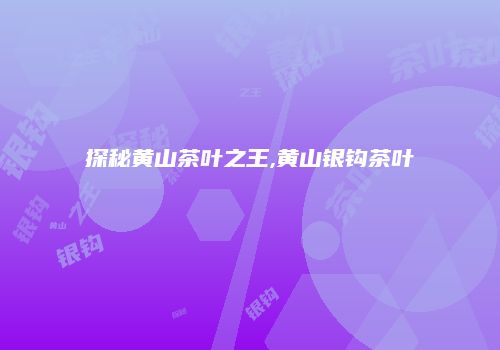 探秘黄山茶叶之王,黄山银钩茶叶