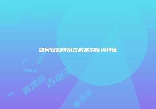 如何轻松辨别古树茶的优劣特征