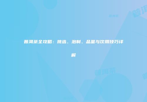 普洱茶全攻略：挑选、泡制、品鉴与饮用技巧详解