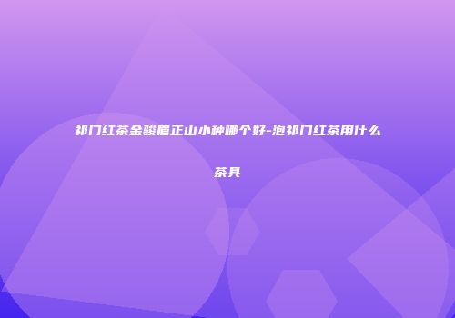 祁门红茶金骏眉正山小种哪个好-泡祁门红茶用什么茶具