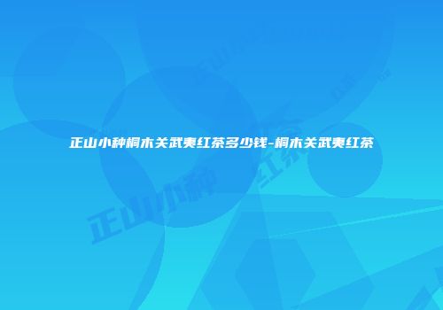 正山小种桐木关武夷红茶多少钱-桐木关武夷红茶