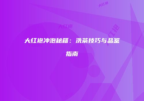 大红袍冲泡秘籍：洗茶技巧与品鉴指南