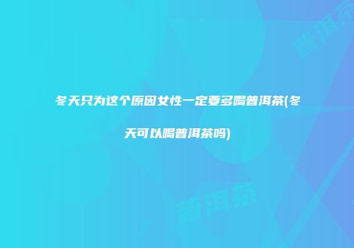 冬天只为这个原因女性一定要多喝普洱茶(冬天可以喝普洱茶吗)