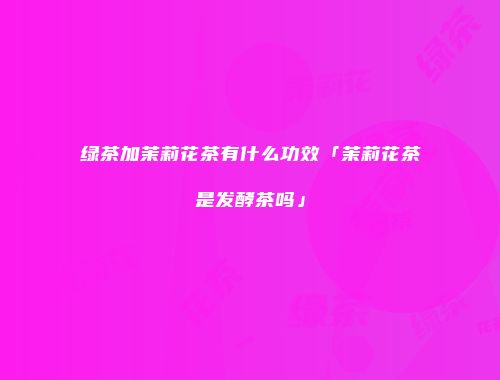 绿茶加茉莉花茶有什么功效「茉莉花茶是发酵茶吗」