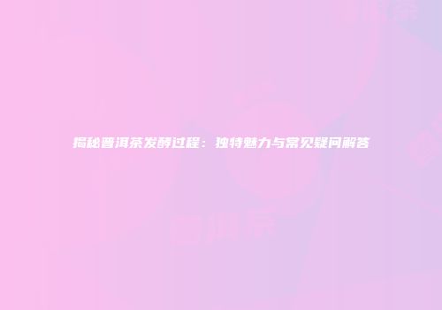 揭秘普洱茶发酵过程：独特魅力与常见疑问解答