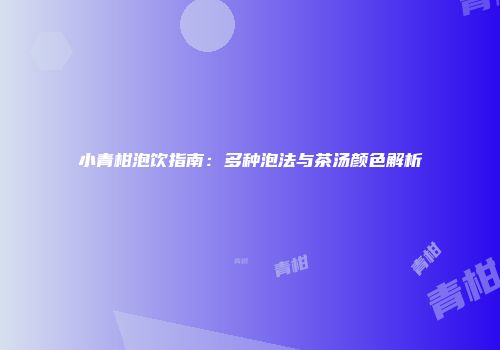 小青柑泡饮指南：多种泡法与茶汤颜色解析
