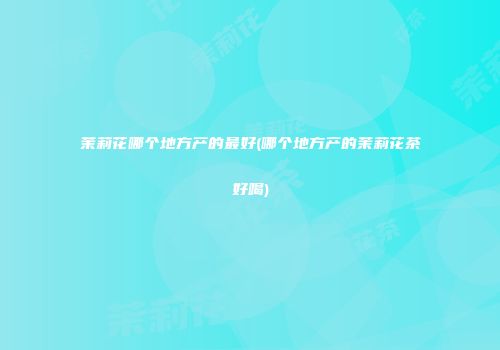 茉莉花哪个地方产的最好(哪个地方产的茉莉花茶好喝)