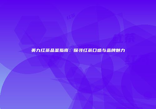 英九红茶品鉴指南：探寻红茶口感与品牌魅力