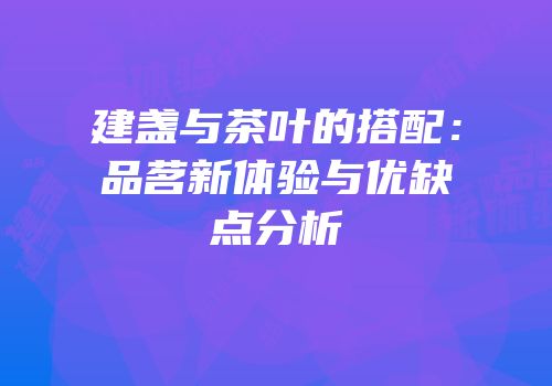 建盏与茶叶的搭配：品茗新体验与优缺点分析
