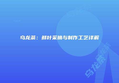 乌龙茶：鲜叶采摘与制作工艺详解