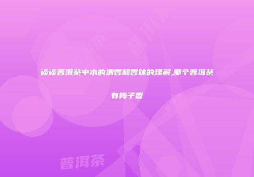 谈谈普洱茶中水的清香和香味的理解,哪个普洱茶有梅子香