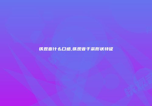 铁观音什么口感,铁观音干茶形状特征