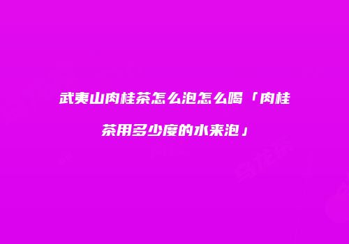 武夷山肉桂茶怎么泡怎么喝「肉桂茶用多少度的水来泡」