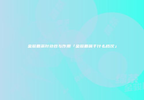 金骏眉茶叶功效与作用「金骏眉属于什么档次」