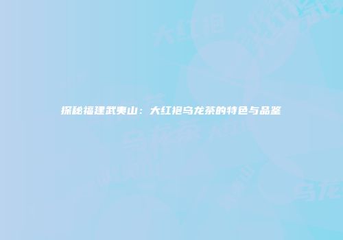 探秘福建武夷山：大红袍乌龙茶的特色与品鉴