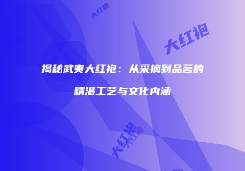 揭秘武夷大红袍：从采摘到品茗的精湛工艺与文化内涵