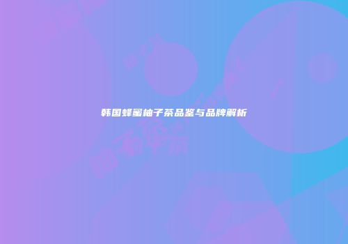 韩国蜂蜜柚子茶品鉴与品牌解析