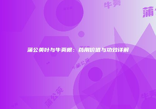 蒲公英叶与牛蒡根：药用价值与功效详解