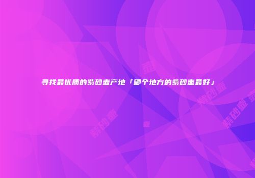 寻找最优质的紫砂壶产地「哪个地方的紫砂壶最好」