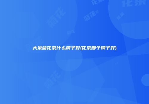 大朵菊花茶什么牌子好(花茶哪个牌子好)