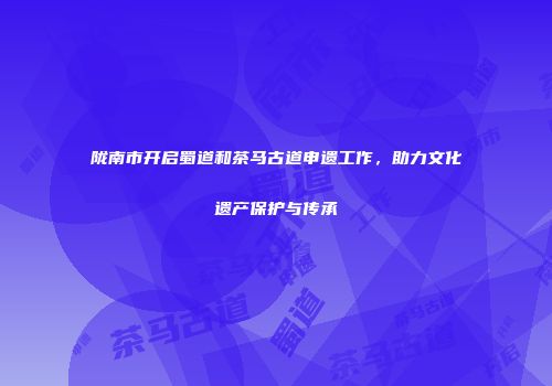 陇南市开启蜀道和茶马古道申遗工作，助力文化遗产保护与传承