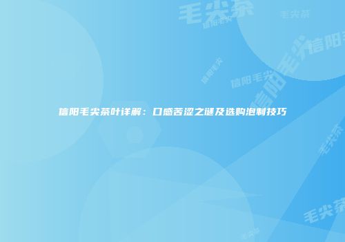 信阳毛尖茶叶详解：口感苦涩之谜及选购泡制技巧