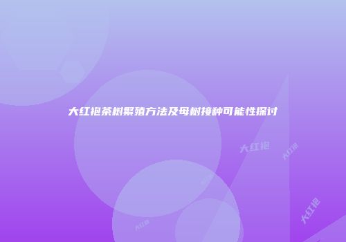 大红袍茶树繁殖方法及母树接种可能性探讨