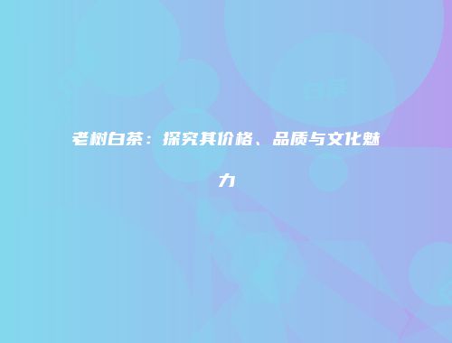 老树白茶：探究其价格、品质与文化魅力
