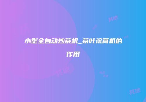 小型全自动炒茶机_茶叶滚筒机的作用