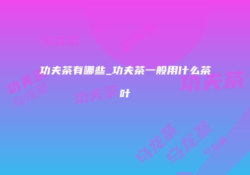 功夫茶有哪些_功夫茶一般用什么茶叶