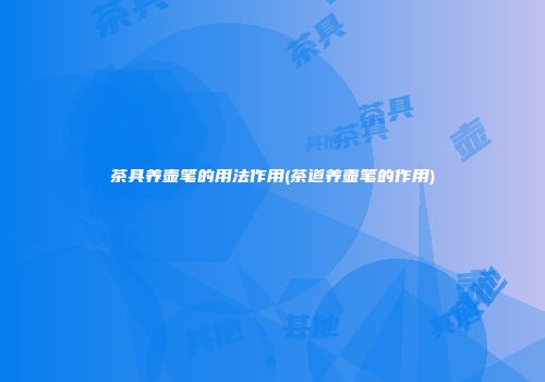 茶具养壶笔的用法作用(茶道养壶笔的作用)