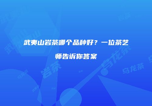 武夷山岩茶哪个品种好？一位茶艺师告诉你答案