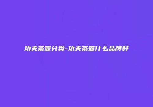 功夫茶壶分类-功夫茶壶什么品牌好