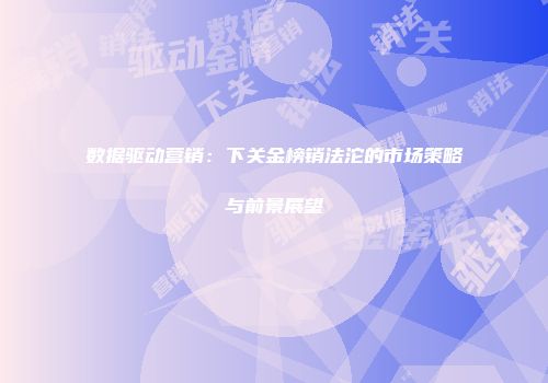 数据驱动营销：下关金榜销法沱的市场策略与前景展望