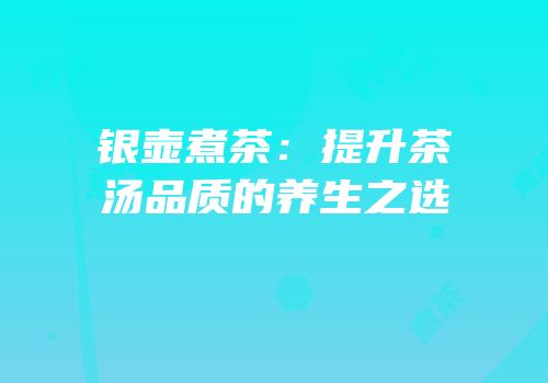 银壶煮茶：提升茶汤品质的养生之选