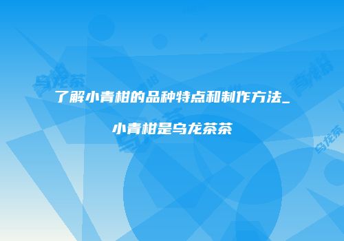 了解小青柑的品种特点和制作方法_小青柑是乌龙茶茶