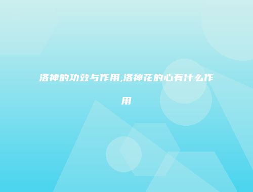 洛神的功效与作用,洛神花的心有什么作用