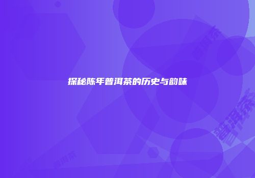 探秘陈年普洱茶的历史与韵味