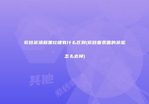 紫砂茶渍和黑吐槽有什么区别(紫砂壶表面的茶垢怎么去掉)