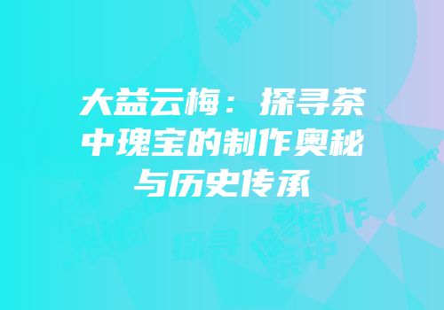 大益云梅：探寻茶中瑰宝的制作奥秘与历史传承