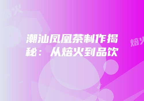 潮汕凤凰茶制作揭秘：从焙火到品饮