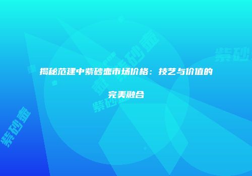 揭秘范建中紫砂壶市场价格：技艺与价值的完美融合