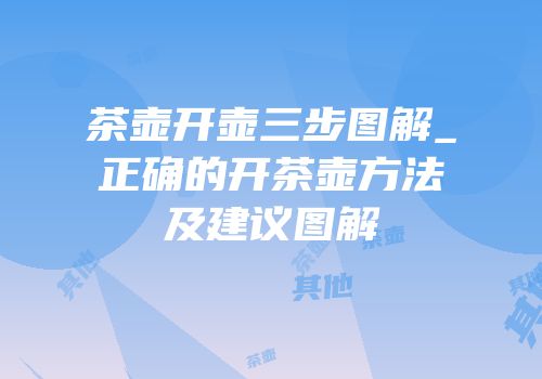 茶壶开壶三步图解_正确的开茶壶方法及建议图解