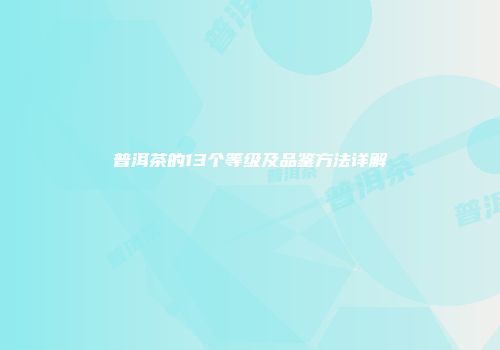 普洱茶的13个等级及品鉴方法详解