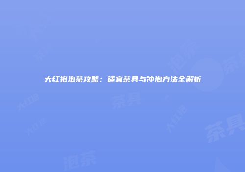 大红袍泡茶攻略：适宜茶具与冲泡方法全解析