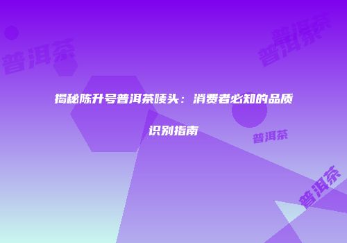 揭秘陈升号普洱茶唛头：消费者必知的品质识别指南