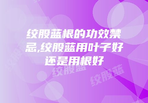 绞股蓝根的功效禁忌,绞股蓝用叶子好还是用根好